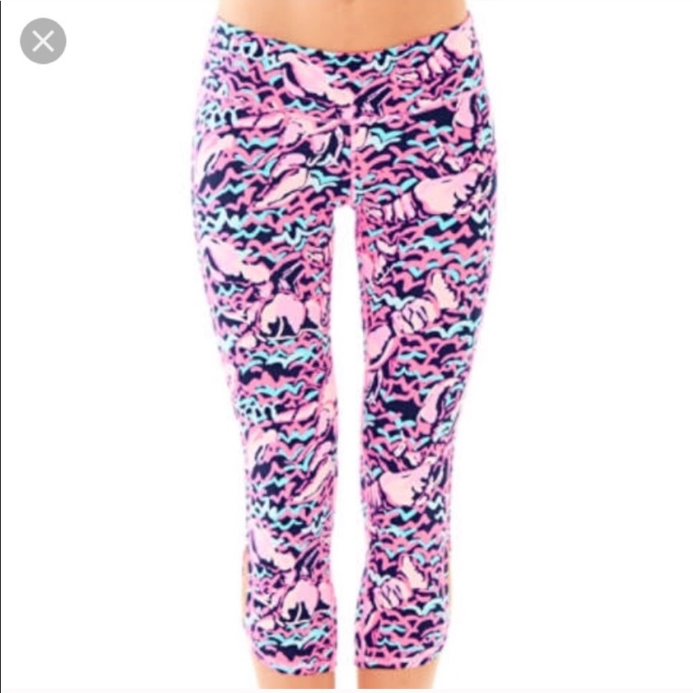 LILLY PULITZER LUXLETIC LEGGINGS LOBSTAH ROLL